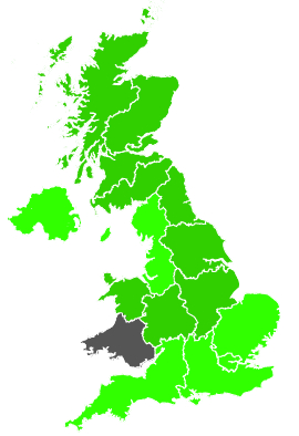 Click on a region for air pollution levels for 25/07/1988