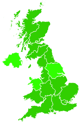 Click on a region for air pollution levels for 25/07/2007