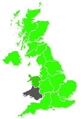 Click on a region for air pollution levels for 25/08/1989