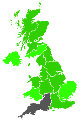 Click on a region for air pollution levels for 25/08/1992