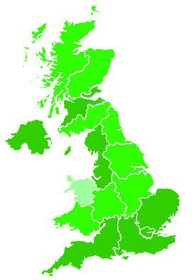 Click on a region for air pollution levels for 25/08/2021