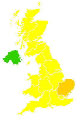 Click on a region for air pollution levels for 25/08/2025