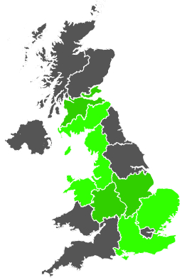 Click on a region for air pollution levels for 25/09/1986