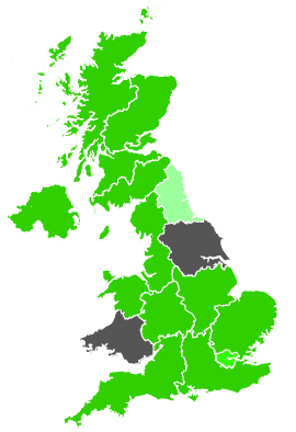 Click on a region for air pollution levels for 25/09/1989
