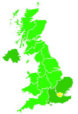 Click on a region for air pollution levels for 25/09/2007