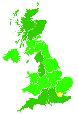 Click on a region for air pollution levels for 25/09/2014