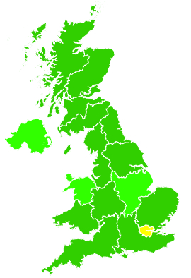 Click on a region for air pollution levels for 25/09/2015