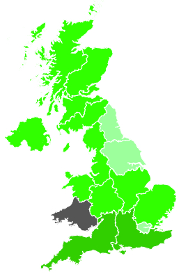 Click on a region for air pollution levels for 25/10/1988