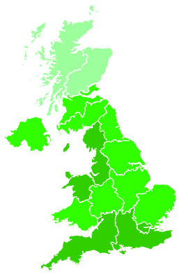 Click on a region for air pollution levels for 25/10/1994