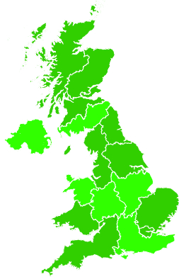 Click on a region for air pollution levels for 25/10/2010