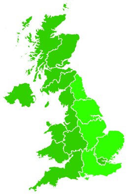 Click on a region for air pollution levels for 25/10/2015