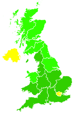 Click on a region for air pollution levels for 25/10/2016