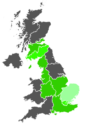 Click on a region for air pollution levels for 25/11/1986