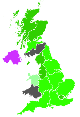 Click on a region for air pollution levels for 25/11/1989