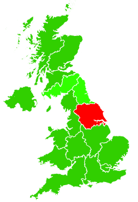 Click on a region for air pollution levels for 25/11/1992
