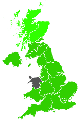 Click on a region for air pollution levels for 25/11/2000