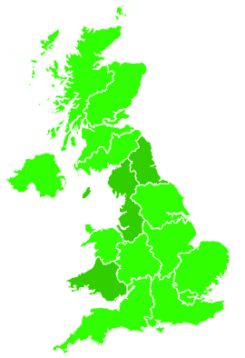 Click on a region for air pollution levels for 25/11/2002