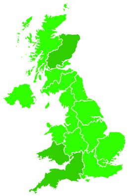 Click on a region for air pollution levels for 25/11/2019