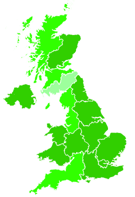 Click on a region for air pollution levels for 25/12/2005