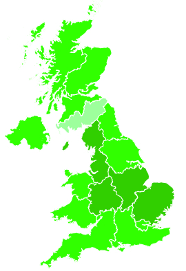 Click on a region for air pollution levels for 25/12/2006