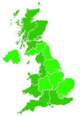 Click on a region for air pollution levels for 25/12/2019