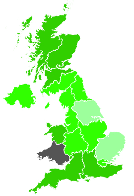 Click on a region for air pollution levels for 26/01/1989