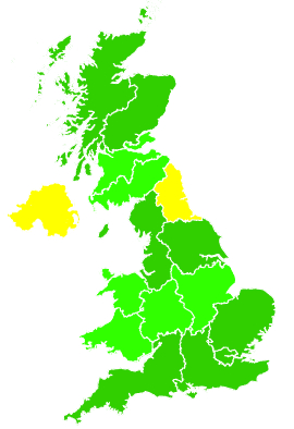 Click on a region for air pollution levels for 26/01/2004