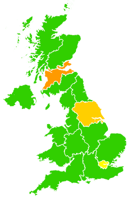 Click on a region for air pollution levels for 26/01/2006