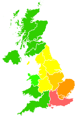 Click on a region for air pollution levels for 26/01/2017