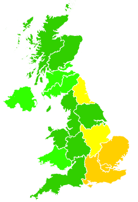 Click on a region for air pollution levels for 26/01/2026