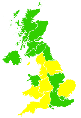 Click on a region for air pollution levels for 26/02/2002