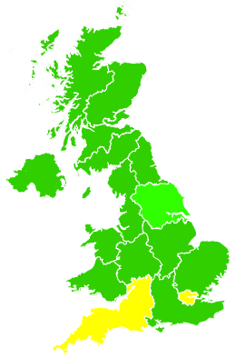 Click on a region for air pollution levels for 26/02/2014