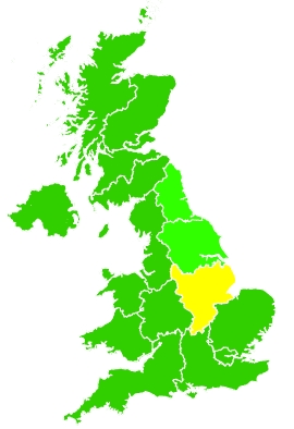 Click on a region for air pollution levels for 26/02/2021