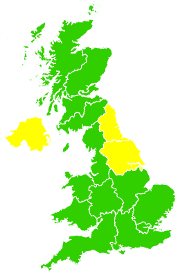 Click on a region for air pollution levels for 26/03/2000
