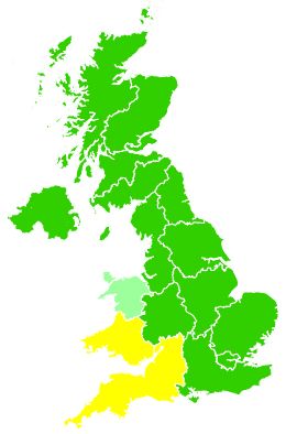 Click on a region for air pollution levels for 26/03/2006