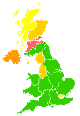 Click on a region for air pollution levels for 26/03/2012