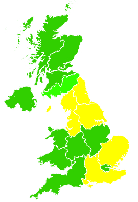 Click on a region for air pollution levels for 26/03/2020