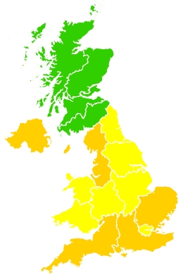 Click on a region for air pollution levels for 26/03/2022