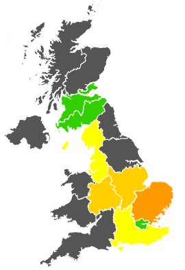 Click on a region for air pollution levels for 26/04/1986