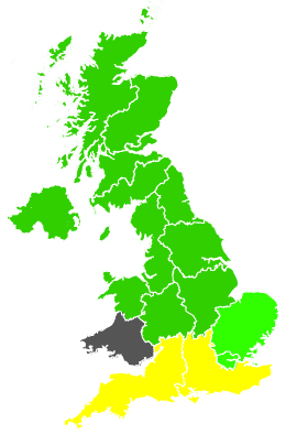 Click on a region for air pollution levels for 26/04/1990