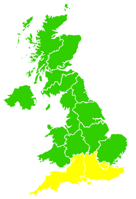 Click on a region for air pollution levels for 26/04/1998