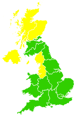 Click on a region for air pollution levels for 26/04/2002