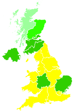 Click on a region for air pollution levels for 26/04/2003