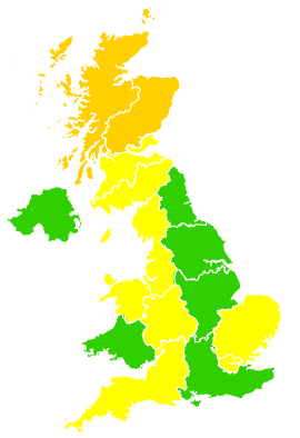 Click on a region for air pollution levels for 26/04/2006