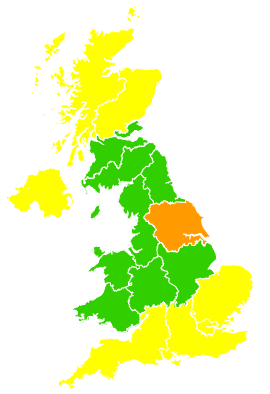 Click on a region for air pollution levels for 26/04/2011