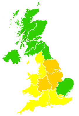 Click on a region for air pollution levels for 26/04/2020