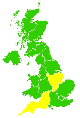 Click on a region for air pollution levels for 26/04/2022