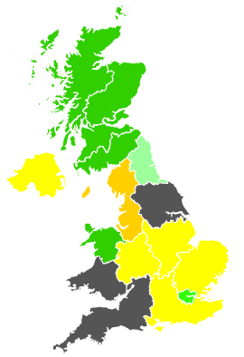 Click on a region for air pollution levels for 26/05/1987