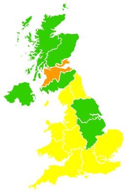 Click on a region for air pollution levels for 26/05/2002