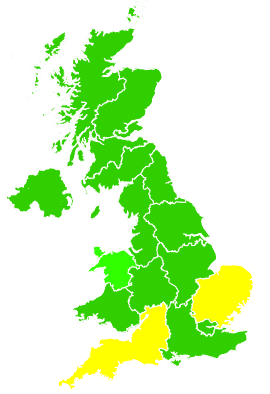 Click on a region for air pollution levels for 26/05/2010
